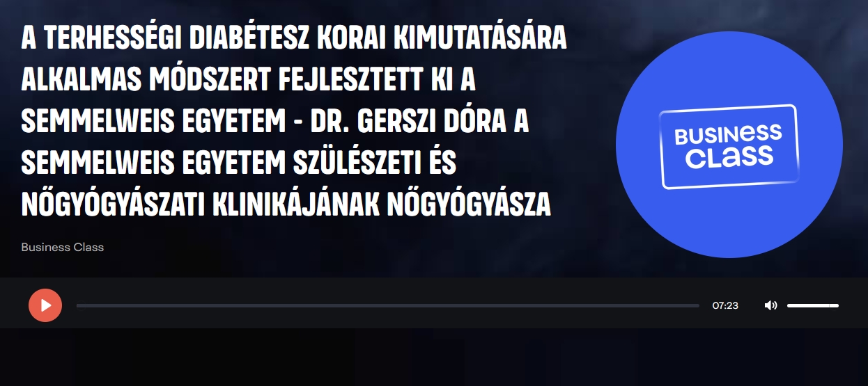 Dr. Gerszi Dóra a Jazzy Rádióban magyarázza el a terhességi cukorbetegséggel kapcsolatos kutatás eredményeit